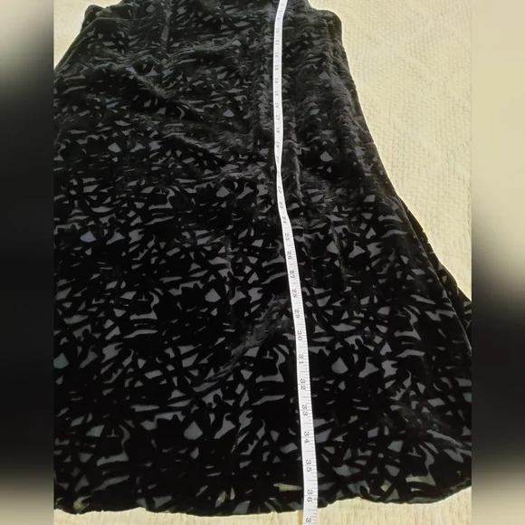 Eileen Fisher Black Velvet Vines Burnout Sleeveless Mini Dress Size M